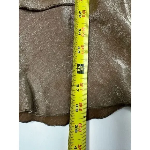 Signature By Robbie Bee Bohemian Layered Ruffled Dress Gold Brown Size 14 - Picture 9 of 12